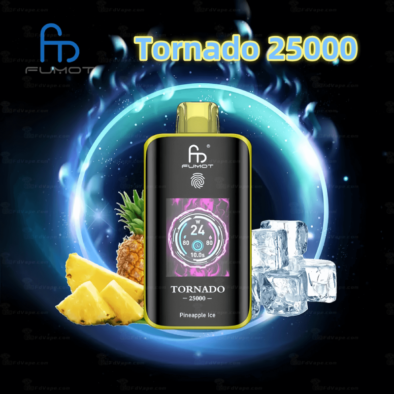 🧊 Fumot Tornado 25K – Einweg-Vape mit Dual-Mesh-Coil & LED-Display 🍓🥭🍏