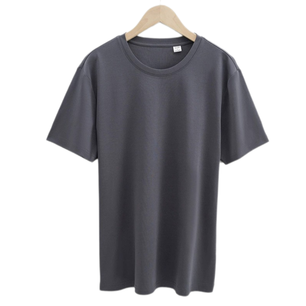 Men’s 160s Long-Staple Cotton T-Shirt – Wrinkle-Resistant Crew Neck, Oeko-Tex Certified