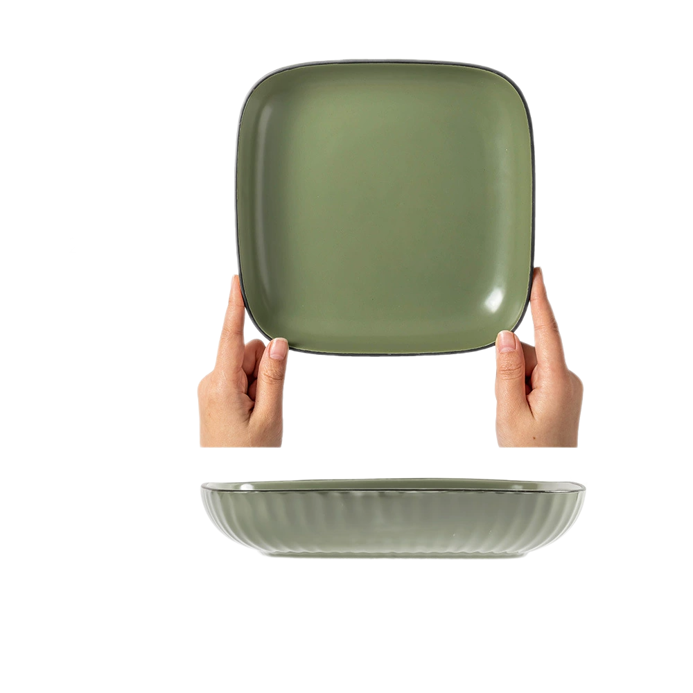 Stoneware Bowl & Plate Set – Microwave & Dishwasher Safe Dinnerware with Organic Edge Design