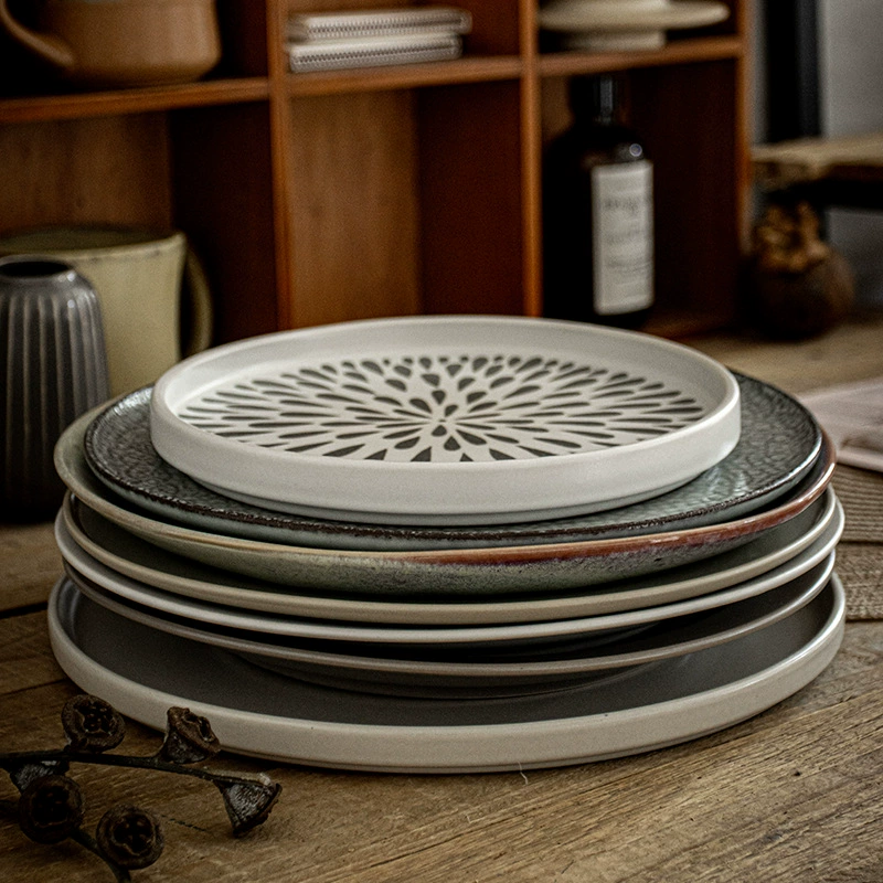 Stoneware Dinner Plate – Microwave & Dishwasher Safe Ceramic Dish for Proteins