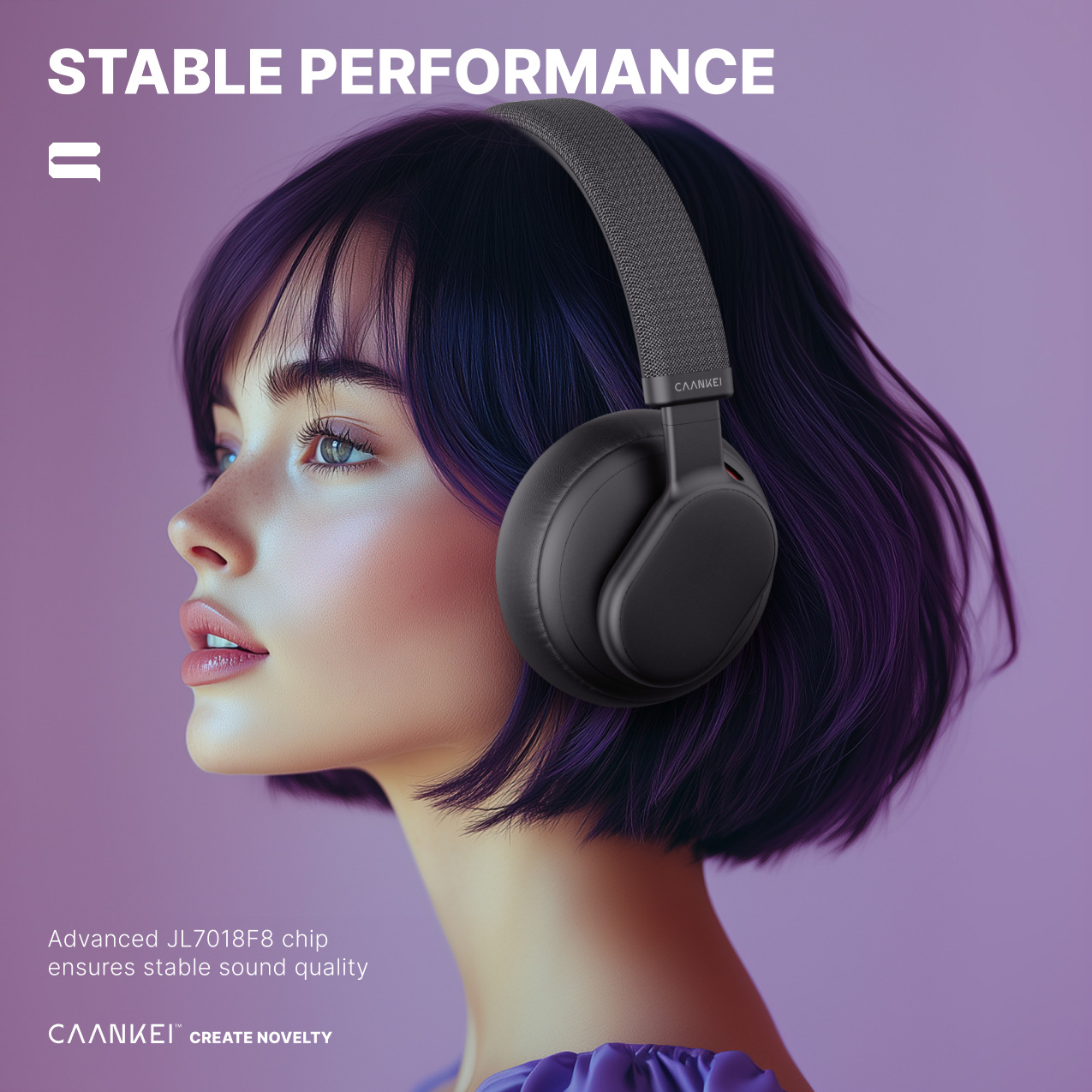 CNF62 Over-Ear Wireless Headphones with Hybrid ANC and Long Playtime