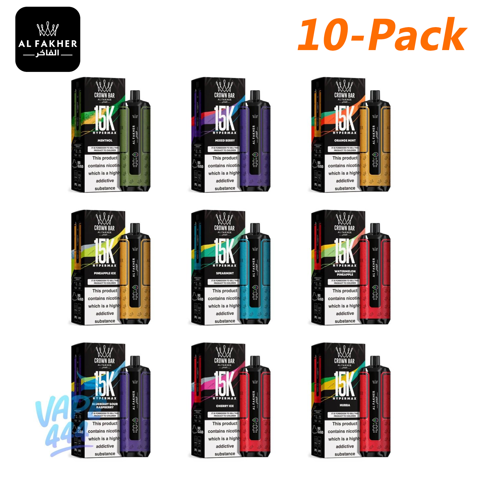 🎉 10-Pack Al Fakher Hypermax 15000 Puffs Disposable Vape – Only $240.99 AUD 💰 | Premium Vaping Experience 💨