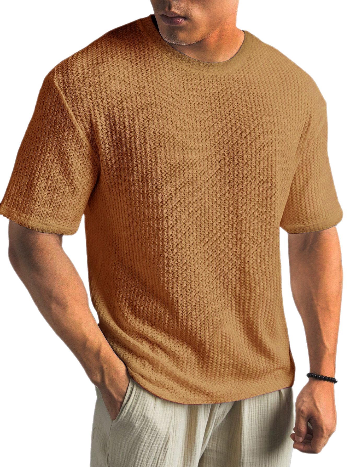 Men's Polyester-Cotton Short Sleeve T-Shirt Lightweight Casual