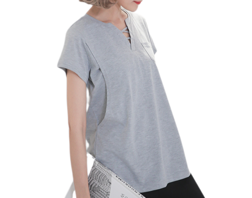 Summer Nursing T-Shirt – Short Sleeve Postpartum Top for Breastfeeding Moms