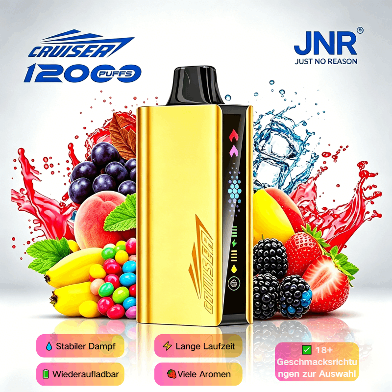 😮‍💨 JNR Cruiser 12K – Einweg-E-Zigarette für langanhaltenden Dampfgenuss🚀✨
