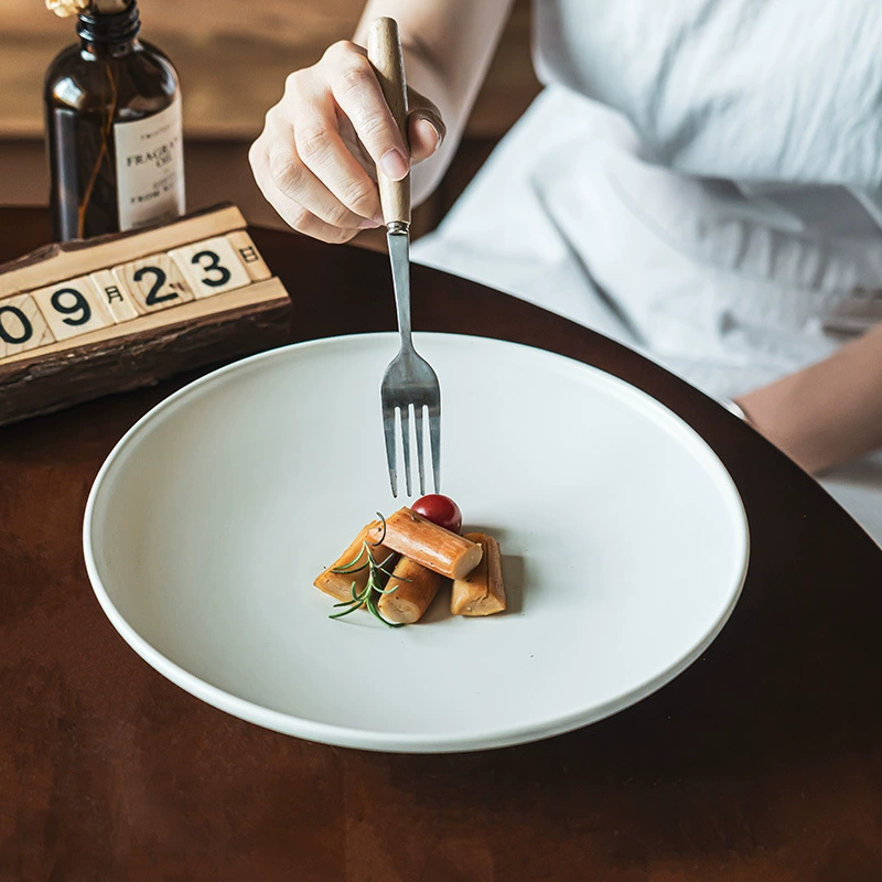 Stoneware Dinner Plate – Microwave & Dishwasher Safe Solid Color Ceramic Dish