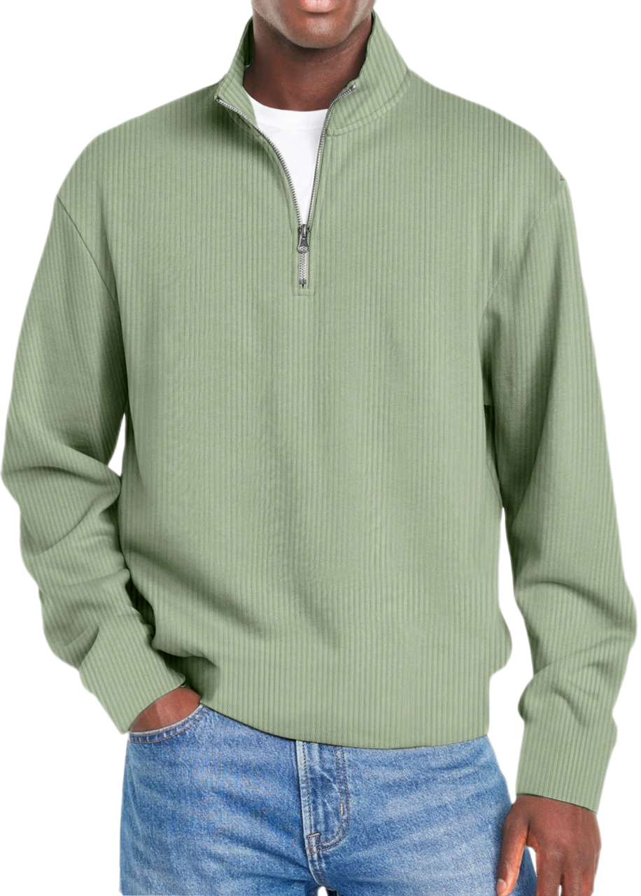 Men's Polyester-Cotton Full-Zip Jacket Windproof Casual