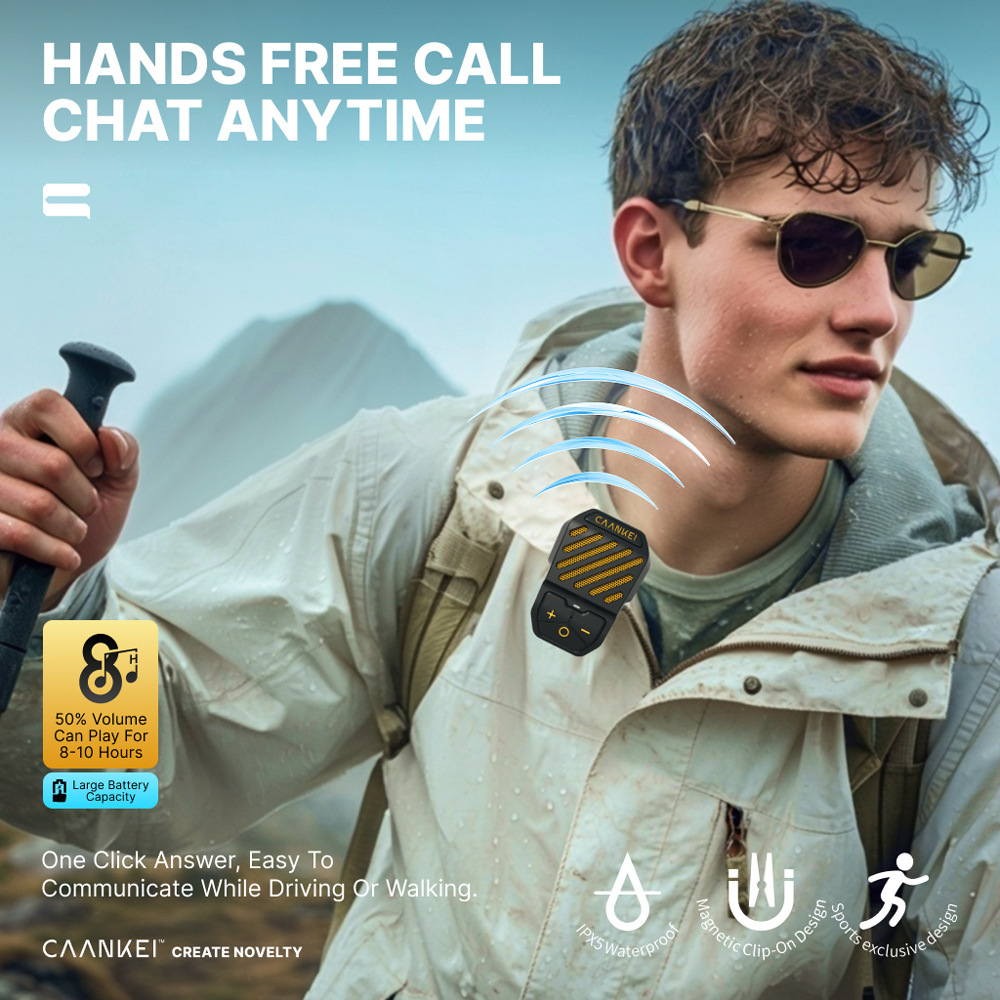 Innovative Magnetic Clip-On Sports Speaker with IPX5 Waterproof and TWS Stereo Pairing