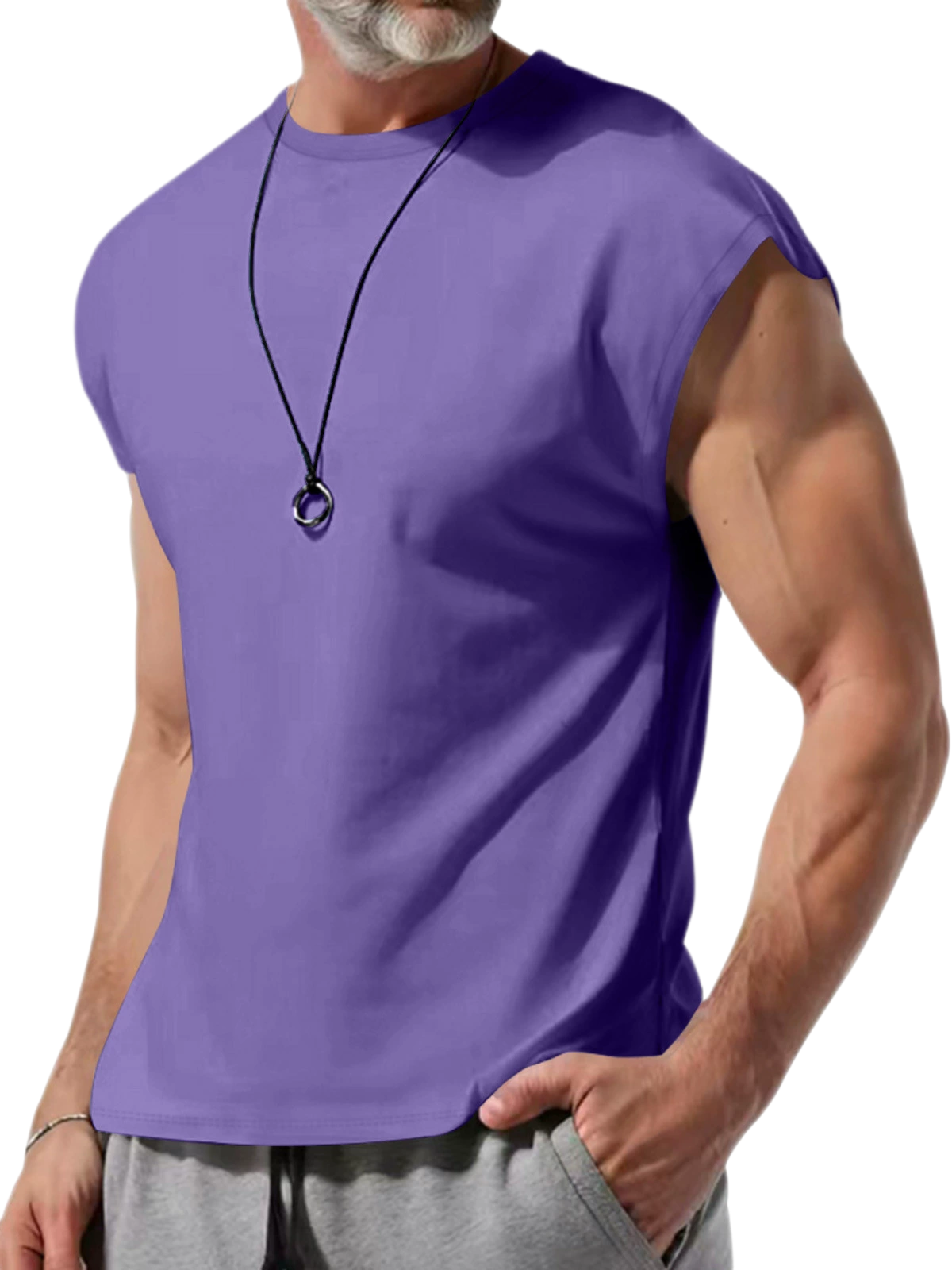 Men's 100% Cotton Sleeveless Undershirt Crew Neck Plus Size