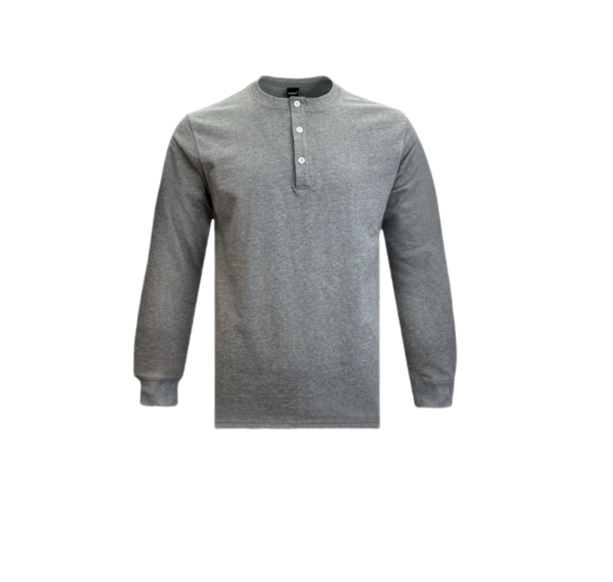 Men’s 320 GSM Henley Long-Sleeve Shirt – 100% Cotton Heavyweight Base Layer, Tailored Fit