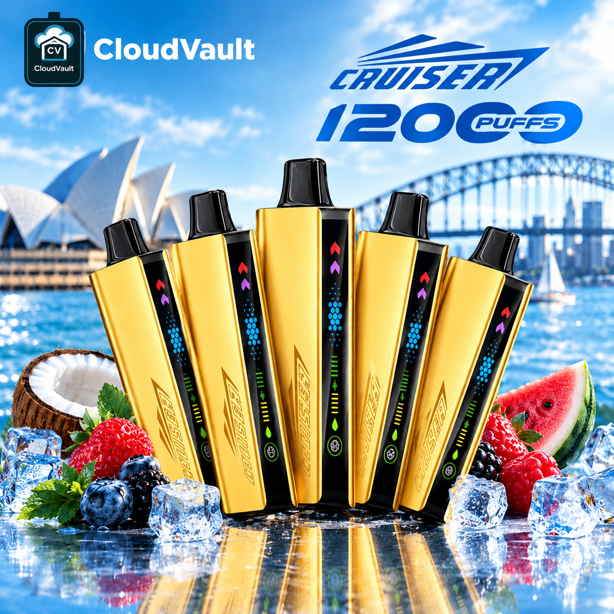 5pcs✨ JNR Cruiser 12000 Puffs – 💛 | 📦 Australian Local Stock · 🚚 Fast Dispatch