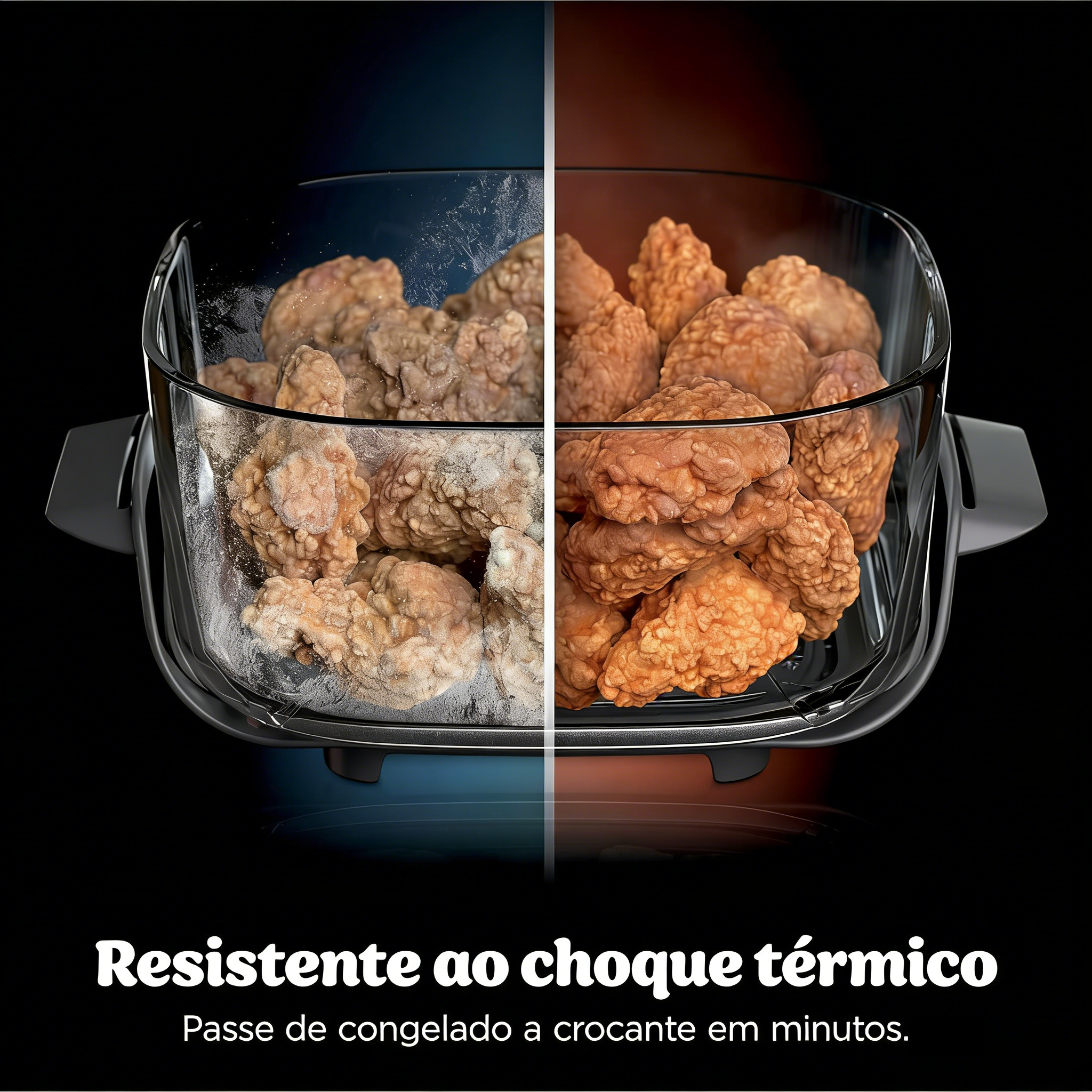 Fritadeira Elétrica Ninja Crispi Pro 6 em 1 com Vidro | 232 °C, Atóxica, Recipientes e Tampas de 6 e 2,5 litros