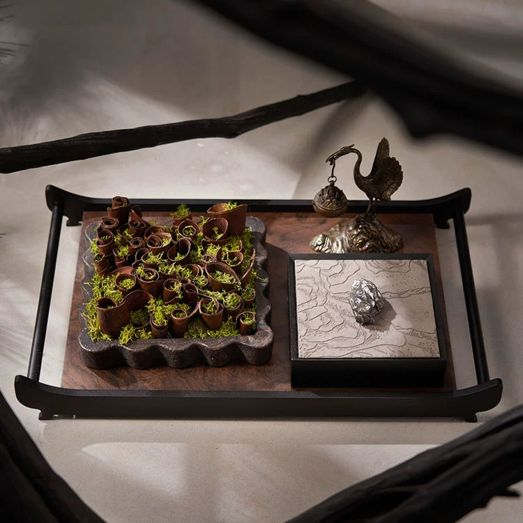 Art Deco Serving Tray with Brass Frame | 8LB Capacity & Food-Safe Finish