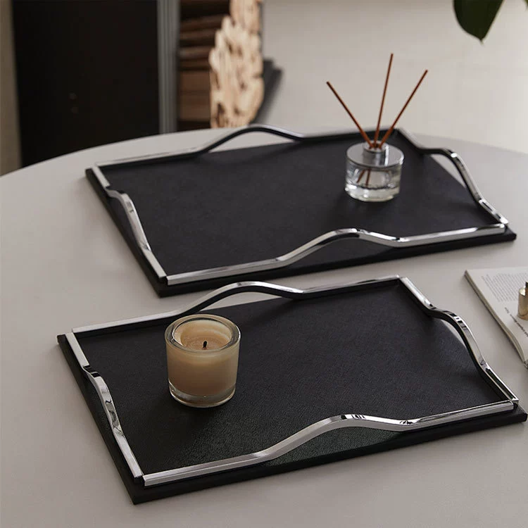 Vegetable-Tanned Leather Storage Tray | 304 Steel Frame & 10LB Capacity