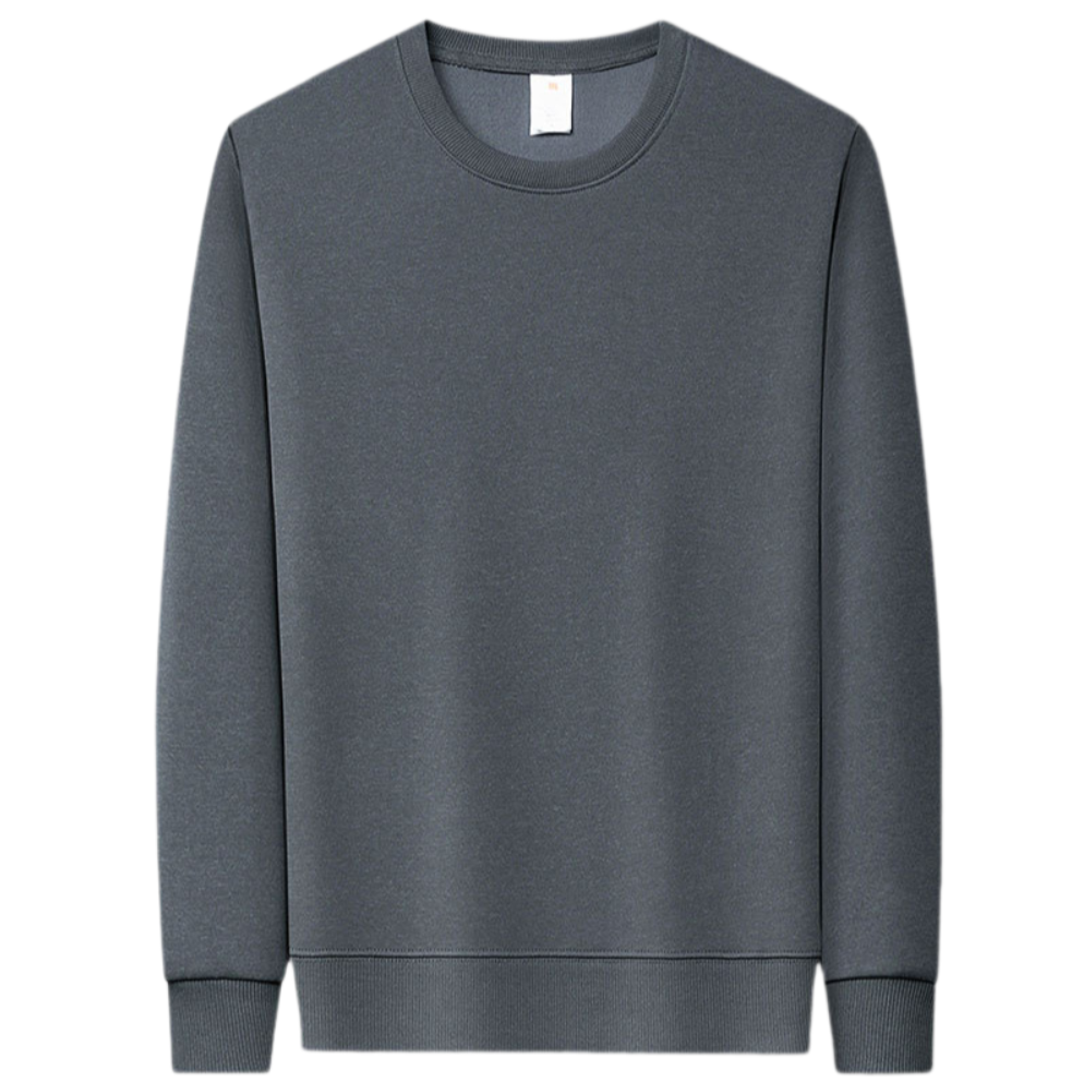 Men's Heavyweight Relaxed-Fit Crew Neck Sweatshirt – 100% Cotton Fleece Lining, 400 GSM, Long Sleeve Casual Pullover for Spring & Fall