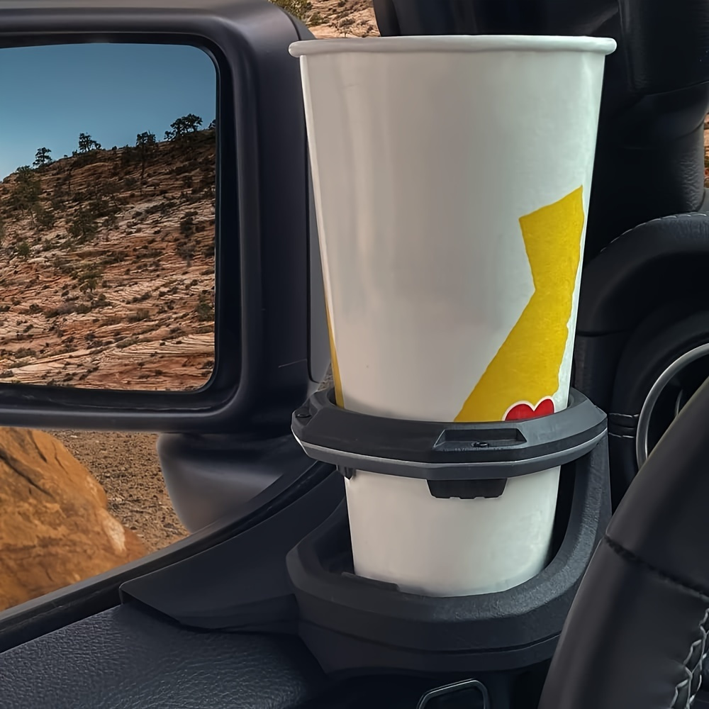 Car Cup Holder for Jeep Wrangler JL/JT Gladiator 2018-2025, Door Mount Water Bottle Holder, Interior Storage Organizer for Drinks, Black