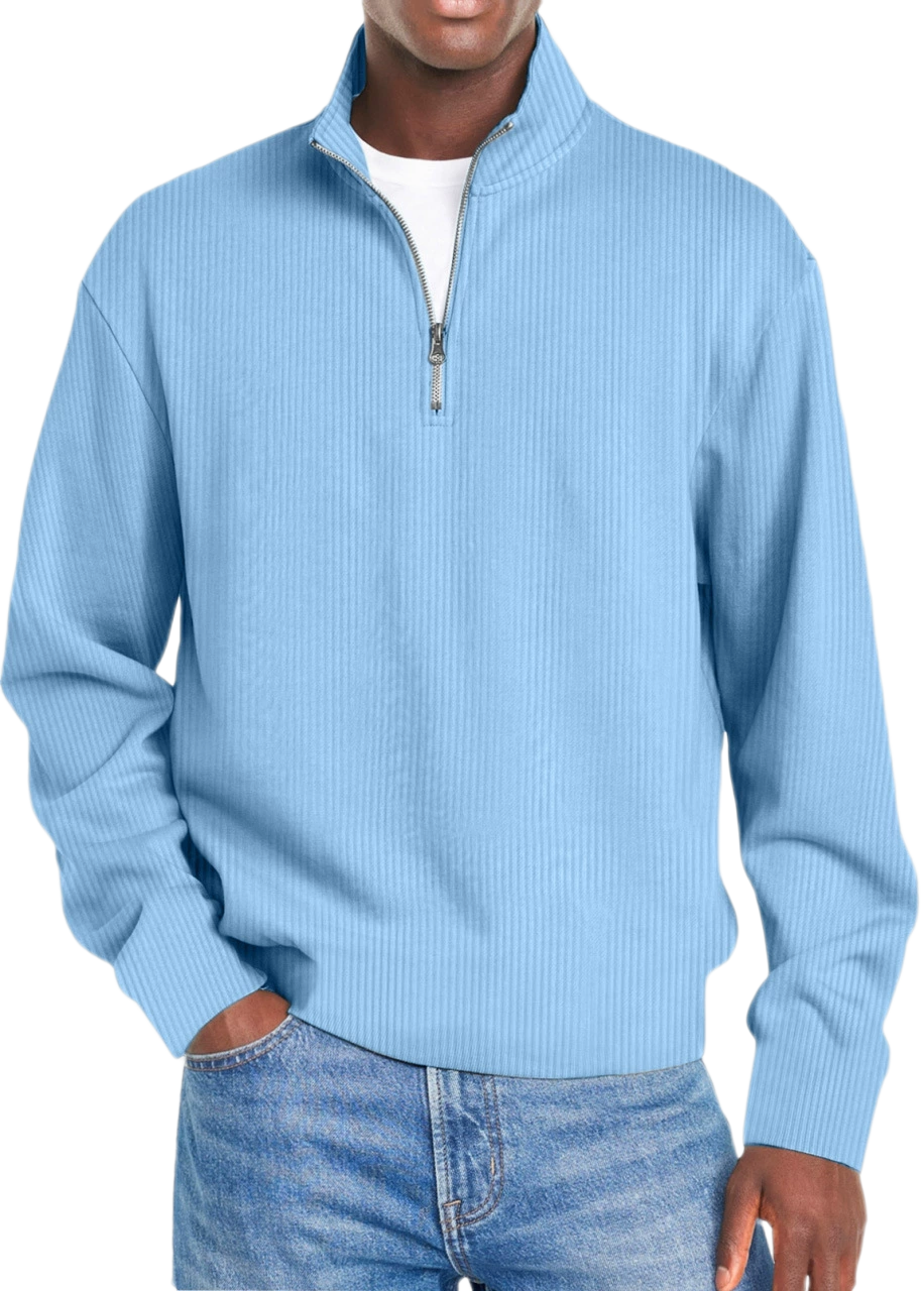 Men's Polyester-Cotton Full-Zip Jacket Windproof Casual