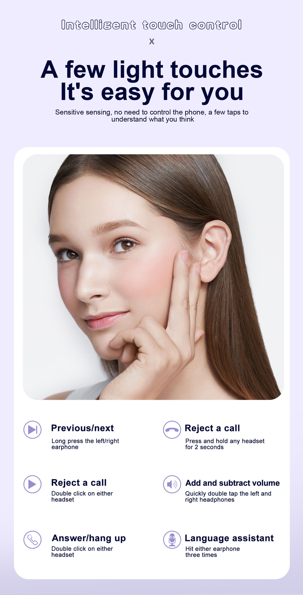 Intelligent Digital Display Bluetooth 5.4 Earbuds with Long Battery Life and Master-Slave Switching