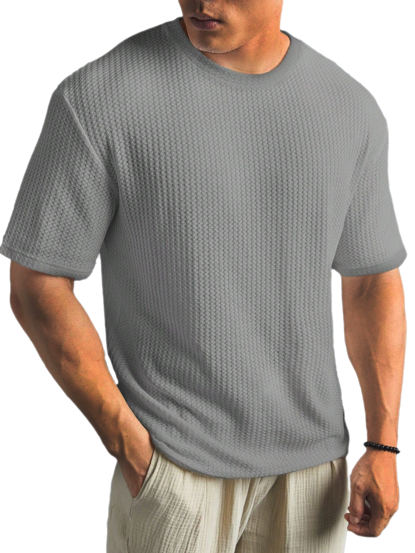 Men's Polyester-Cotton Short Sleeve T-Shirt Lightweight Casual