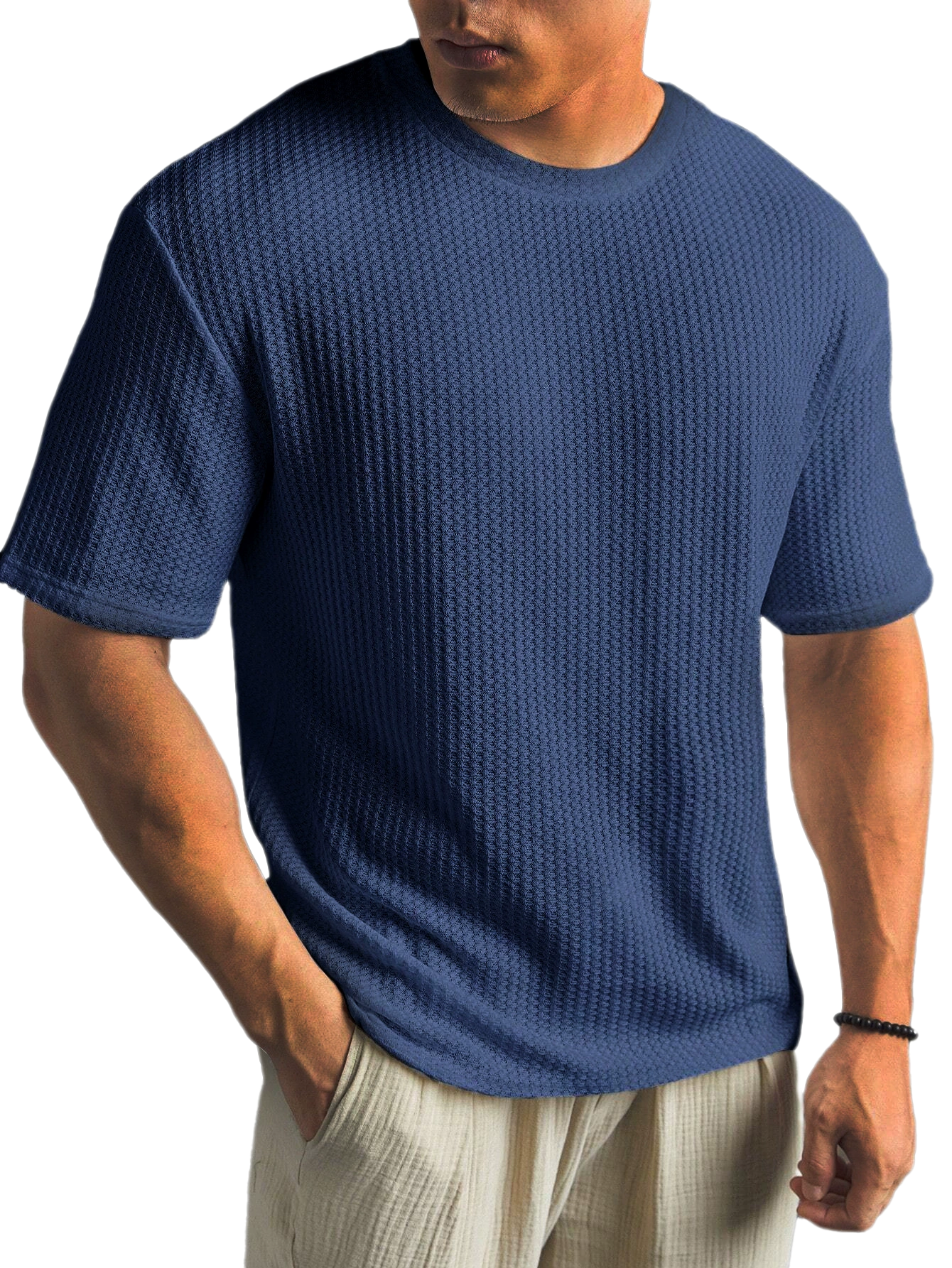 Men's Polyester-Cotton Short Sleeve T-Shirt Lightweight Casual