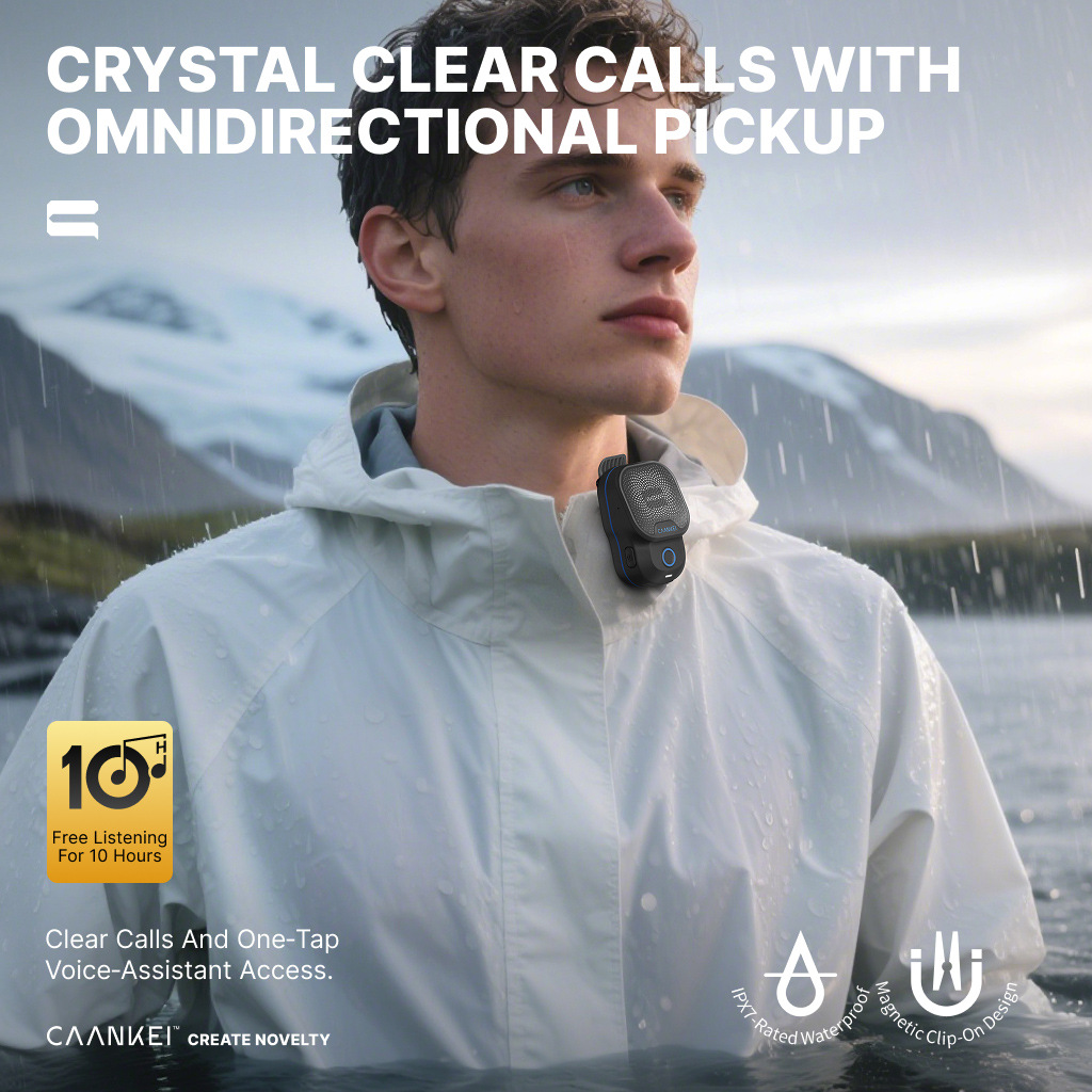 Magnetic Clip-On Wireless Speaker: Ultra-Lightweight, Waterproof & Portable