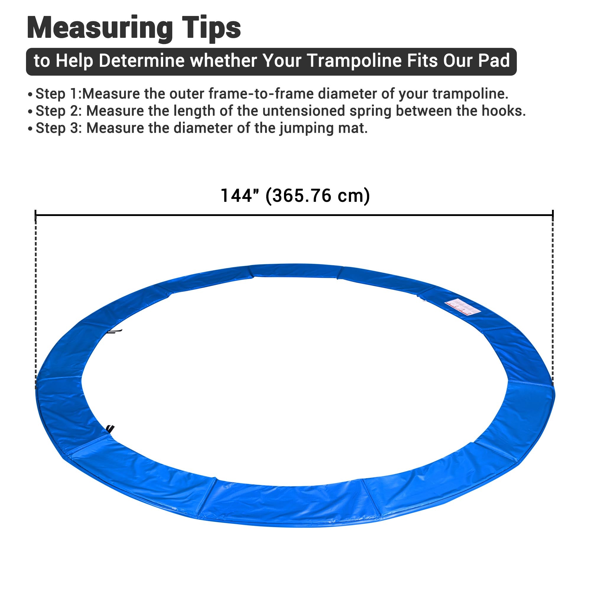 Yescom 12' Trampoline Safety Pad Round Frame Replacement
