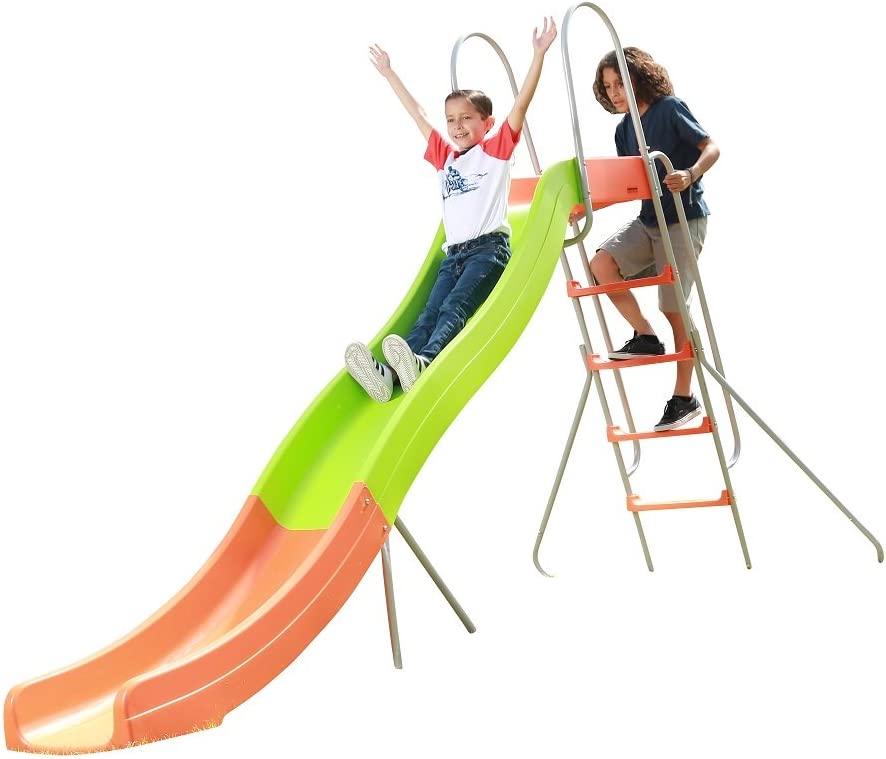 Home Playground Equipment: 10' Indoor/Outdoor Wavy Slide， Ages 3 to 10， 2022 Toy