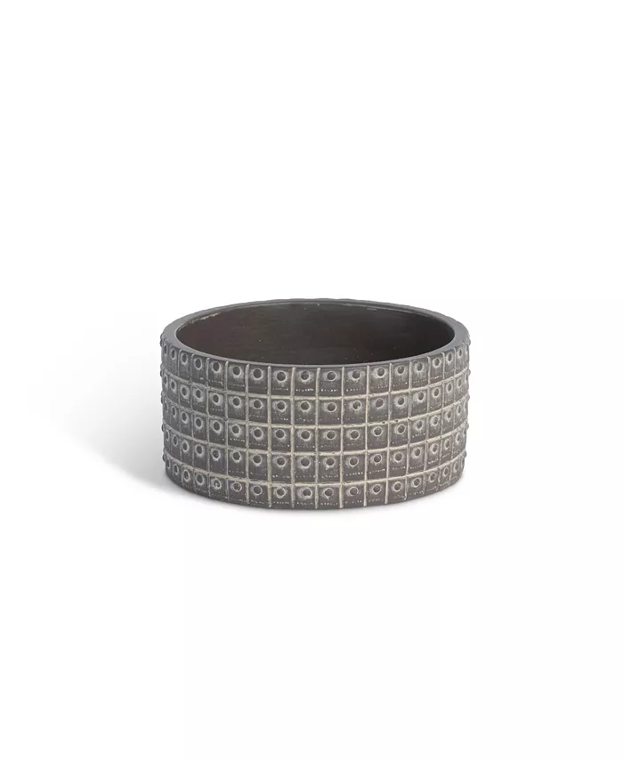 Park Hill Collection Rivet Pattern Low Planter