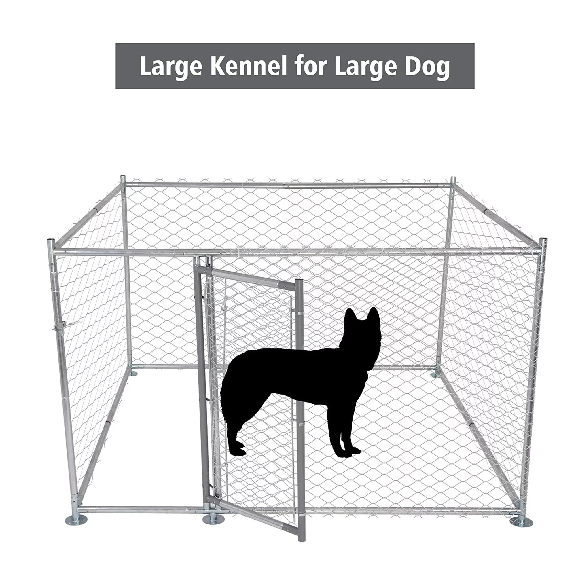 Karmas Product Metal Dog Kennel for Large Dogs， Outdoor， Easy to Clean and Rust-Resistance