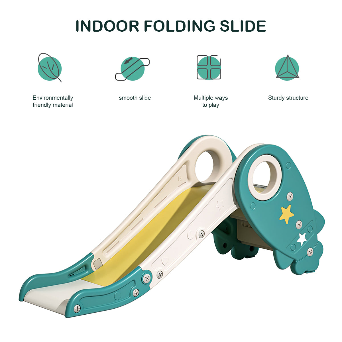 KUIKUI Toddler Slide Climber Set for Indoor Outdoor 3 Steps Freestanding Slide， Suitable Age1-5 Years Old Children Easy Set Up Baby Playset