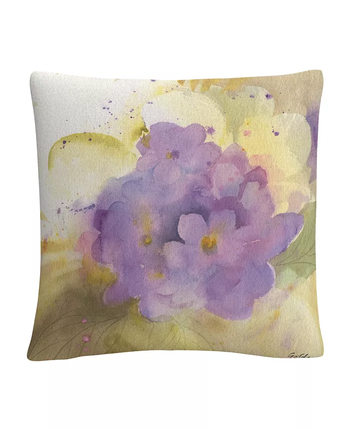 Baldwin Sheila Golden Violets Soft Floral Motif Decorative Pillow， 16