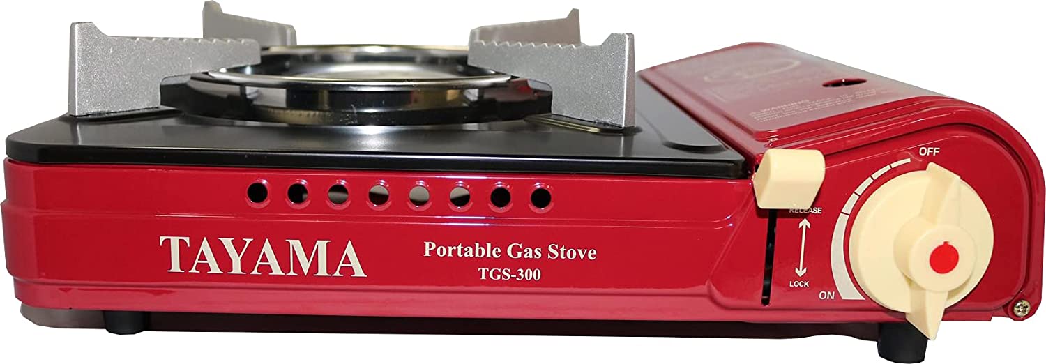 Tayama TGS-300 13 in. Portable Butane Gas Stove, Red