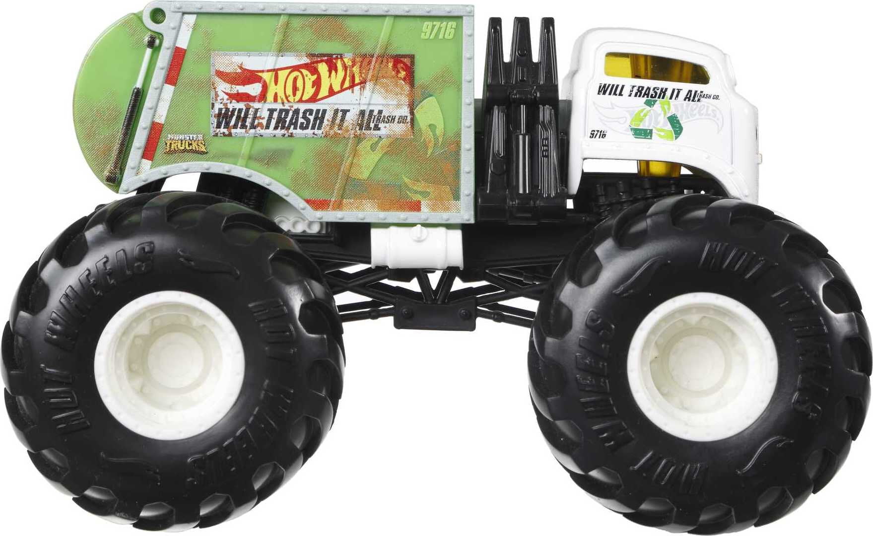 Hot Wheels Monster Trucks Will Trash It All 1:24 Scale Die-Cast Toy Vehicles For Kids 3 Years and Up