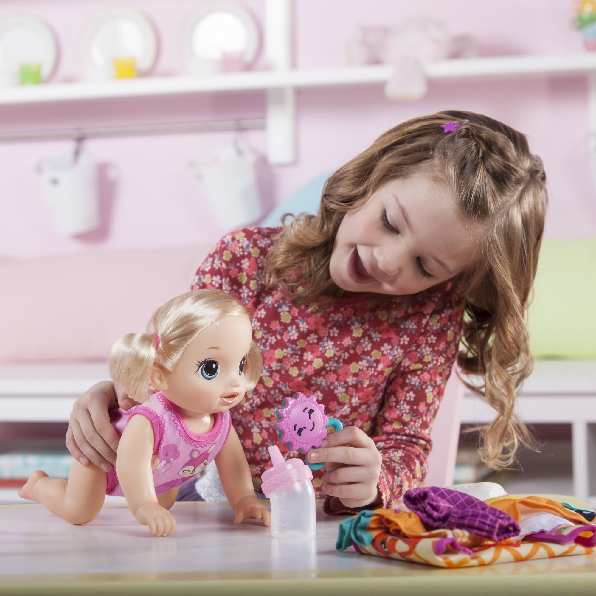 Baby Alive Baby Go Bye Bye: Blonde Hair Doll, for Ages 3 and up, 30+ Phrases and Sounds