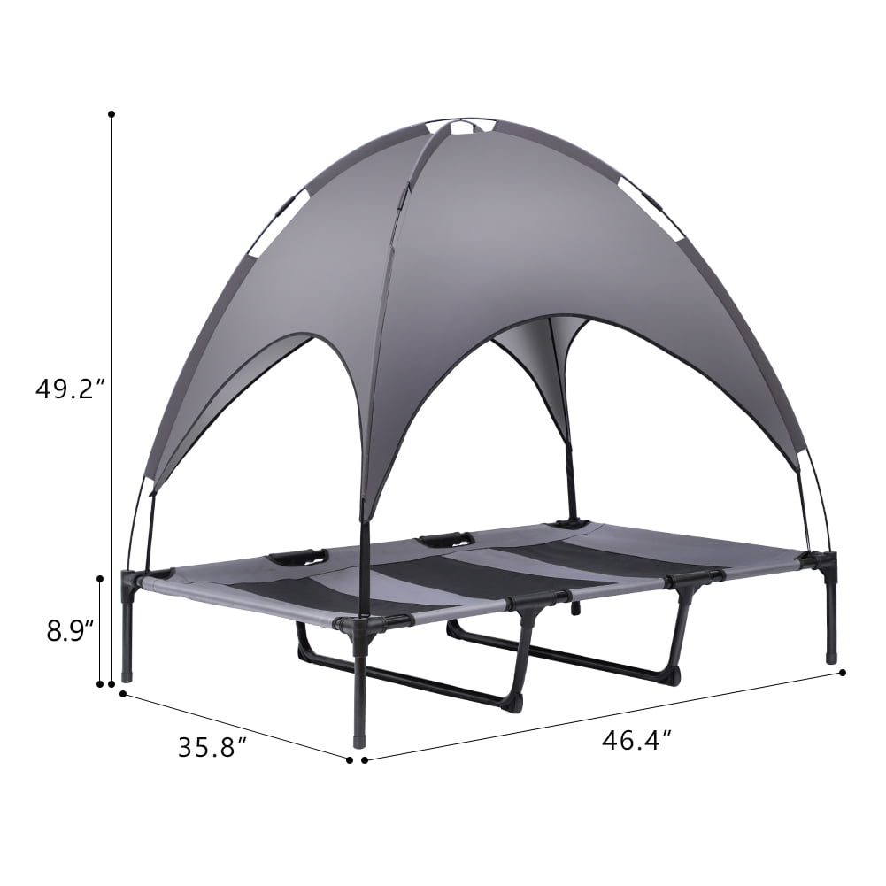 Extra Large Elevated Dog Bed W/ Canopy， Canopy Outdoor Dog Bed， Pet Canopy With Cot
