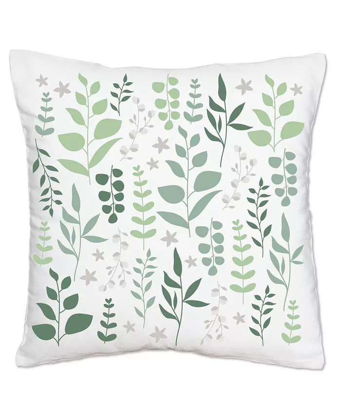 Big Dot of Happiness Boho Botanical  Party Home Decorative Canvas Case Throw Pillow Cover 16 x 16 In