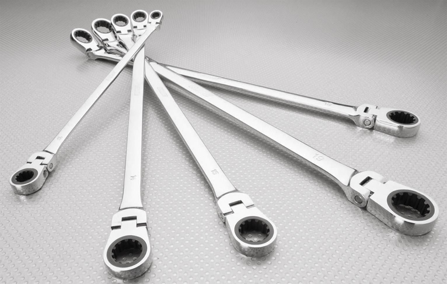 E-Z RED NR5M EZ Red Extra-Long Flex Head Ratcheting Wrenches