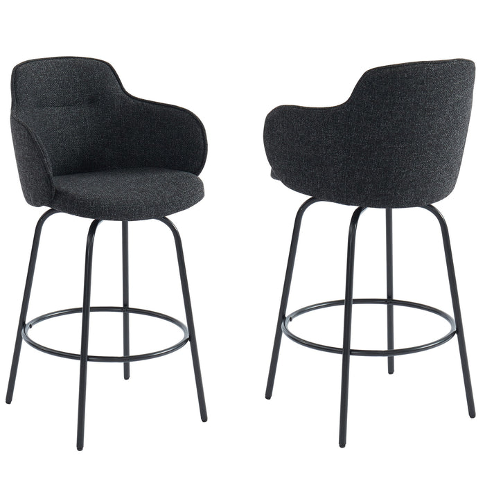 Inspire Colani 203650CH 26Inch Counter Stool Set Of 2 In Charcoal