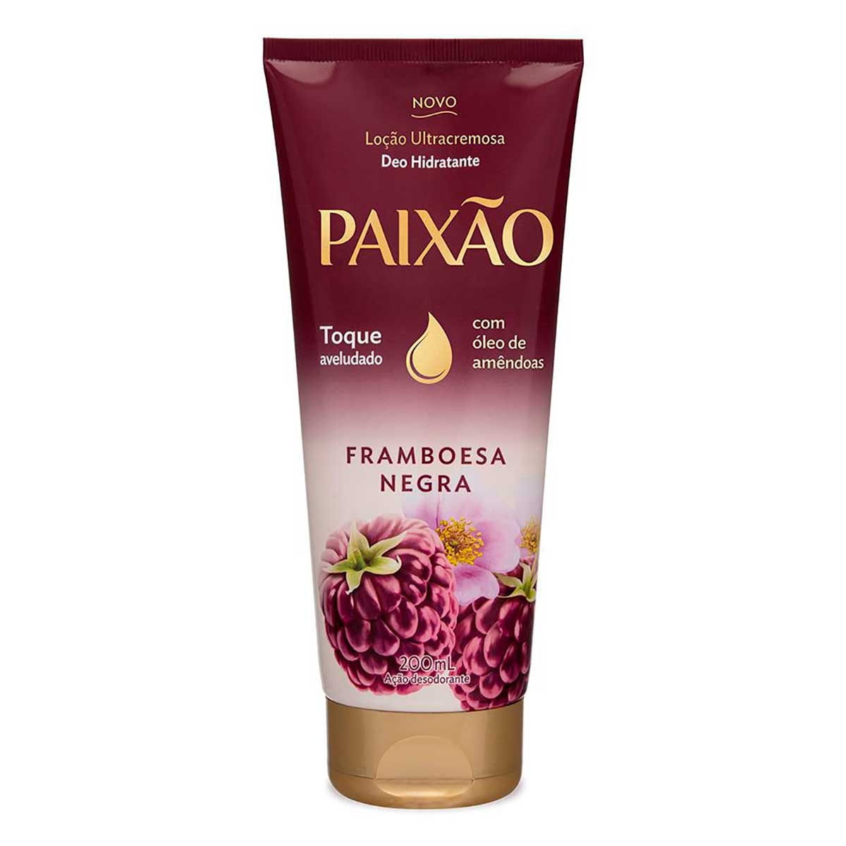 Hidratante Paixao Framboesa Negra com Hibisco Ultra cremoso acao desodorante 200ml