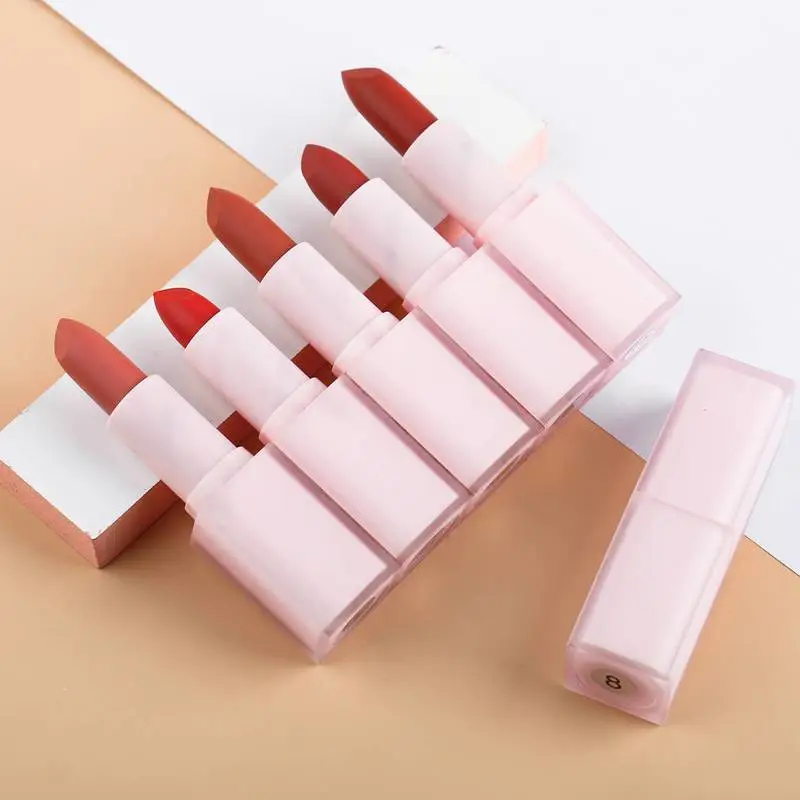 14 Color Vegan Makeup Pink Tube Matte Lipstick