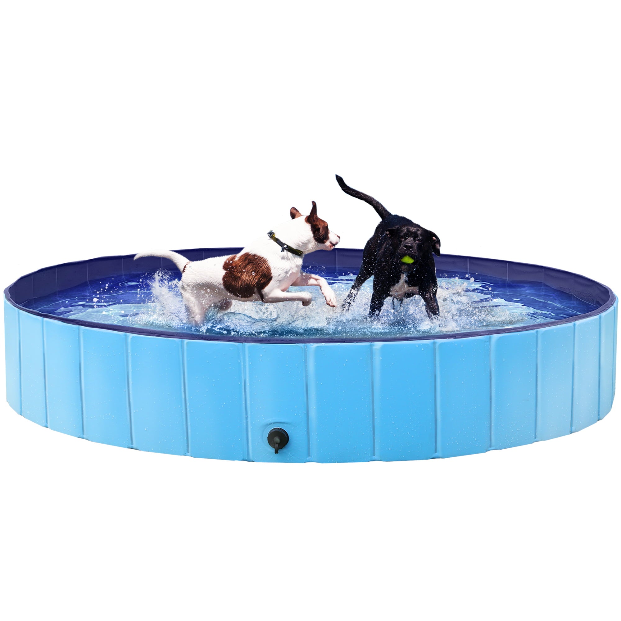 Easyfashion Foldable Pet Swimming Pool Wash Tub for Cats and Dogs， Blue， XX-Large， 63