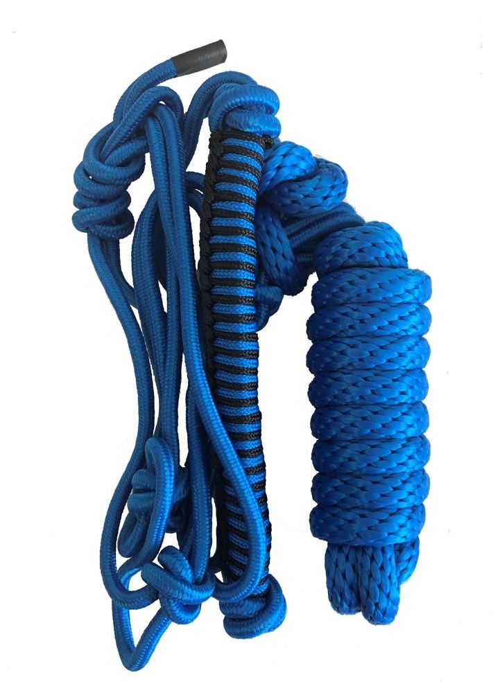 Braided Noseband Rope Halter with 8 Foot Lead Purple