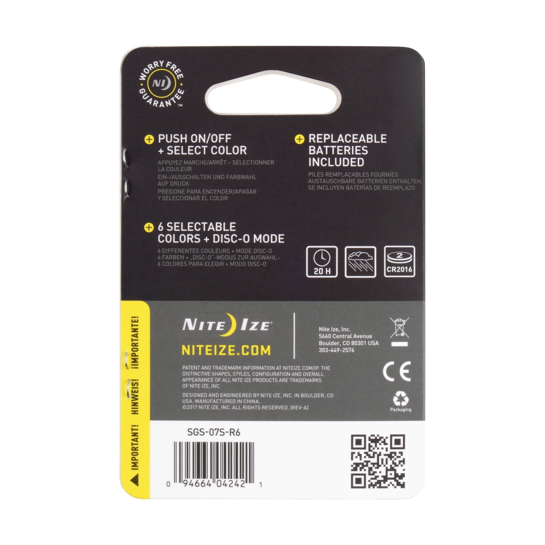 Nite Ize SpotLit LED Dog Collar Light Attachment， High Visibility