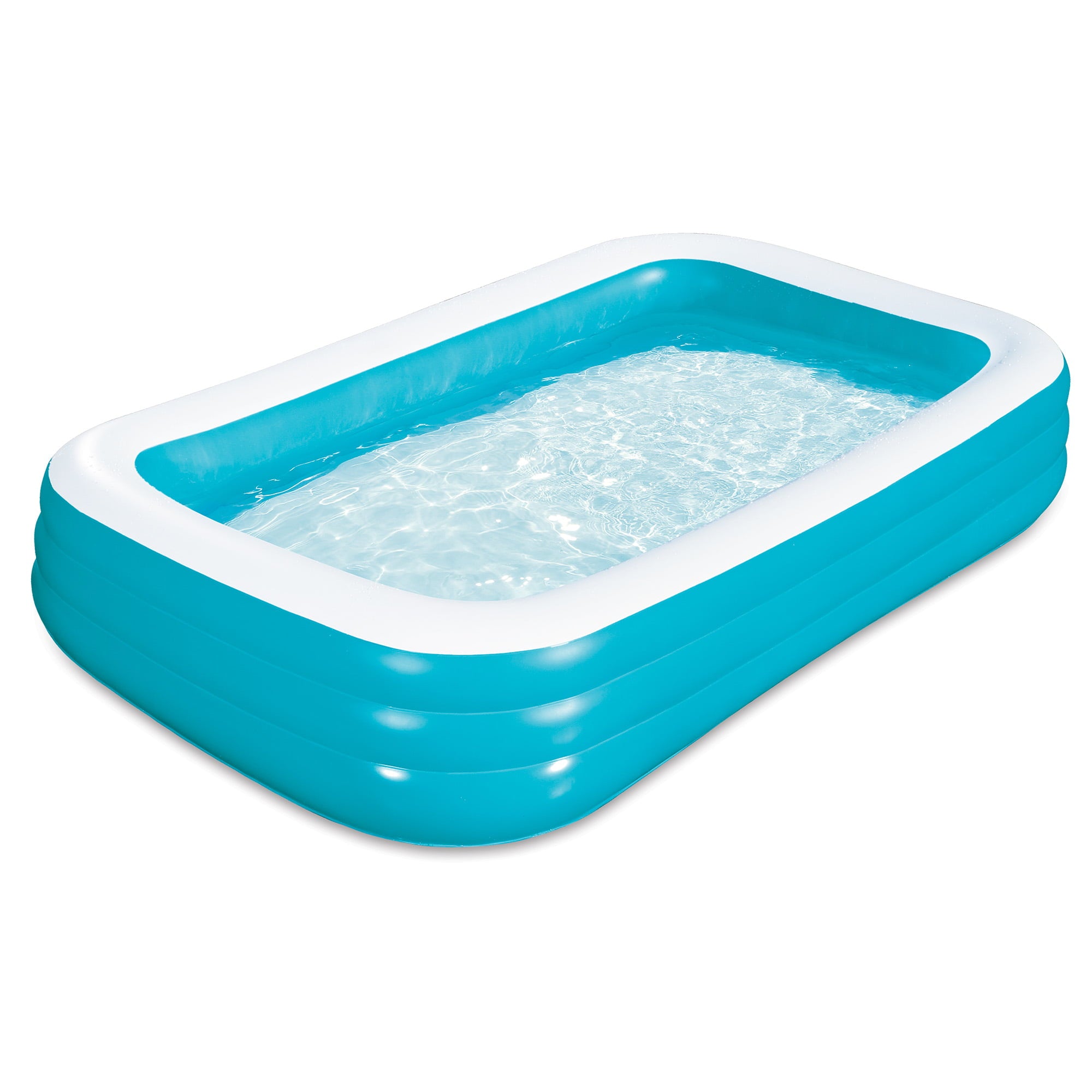 10-Foot Rectangular Inflatable Family Pool， Blue， Ages 6 and Up， Unisex