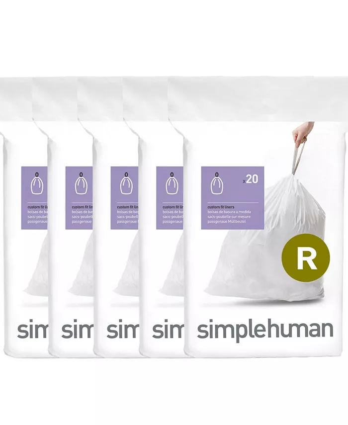 simplehuman Code R Custom Fit Liners， Pack of 100