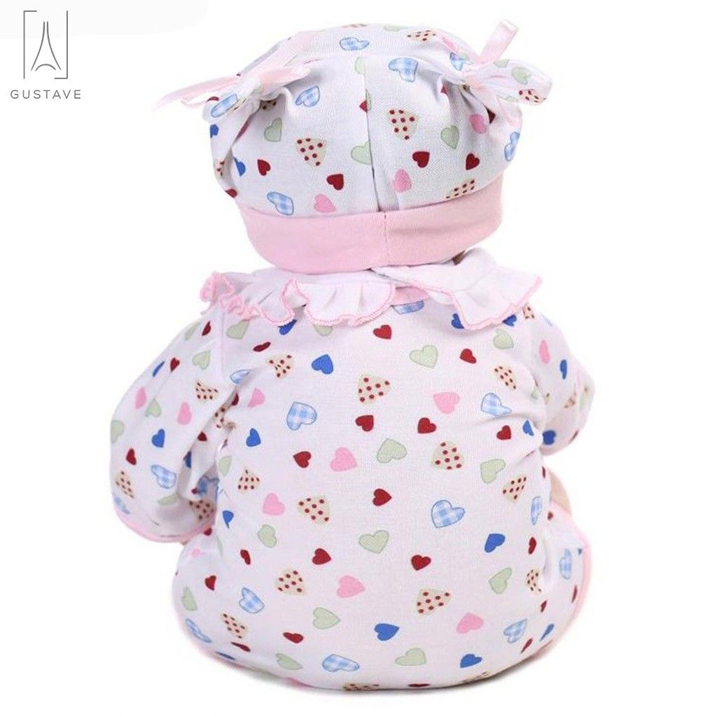 Gustave Lifelike 18Inch Reborn Baby Doll, Soft Body Silicone Vinyl Newborn Lovely Girl Doll Handmade Toddler Toy Xmas Gift
