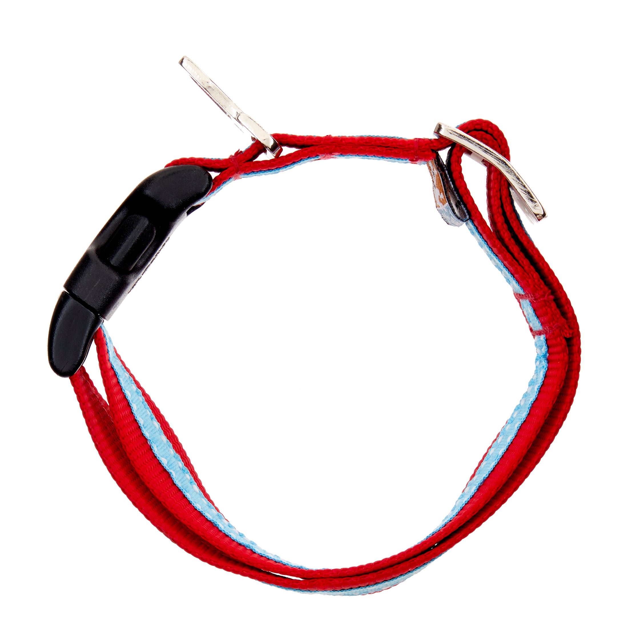 Kurgo Wander Dog Collar， Medium， Red and Blue