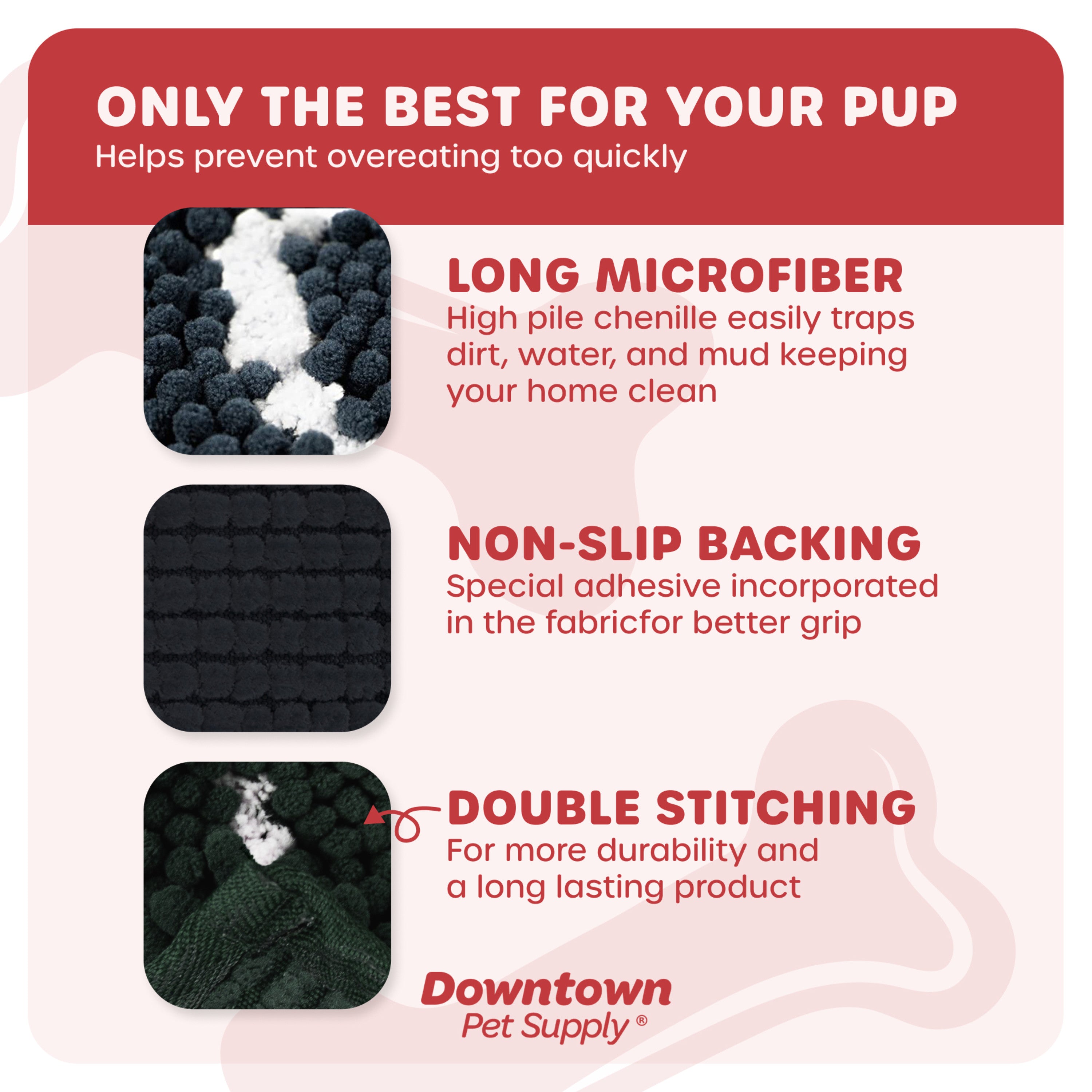 My Doggy Place Dog Mat for Muddy Paws， Washable Dog Door Mat， Charcoal， M