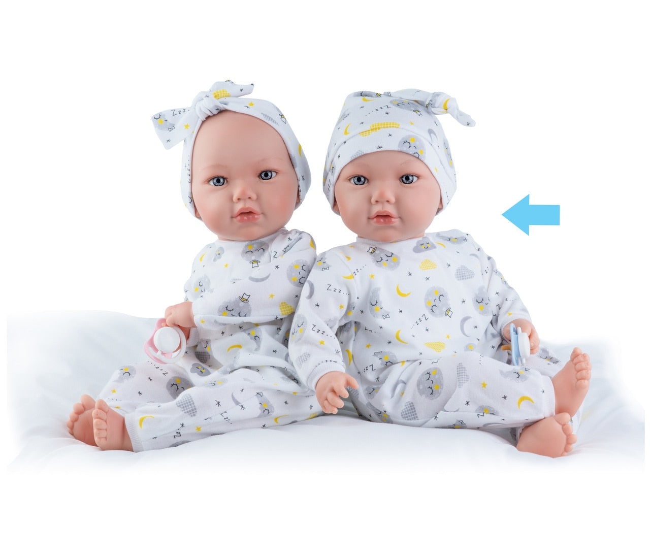 Ann Lauren Dolls 18 inch Baby Doll in Moon and Stars Pajamas- See Blue Arrow