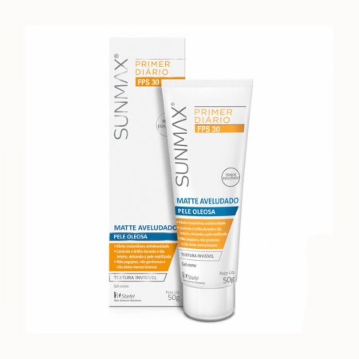 Protetor Solar Facial Sunmax Primer Diario Matte Aveludado Pele Oleosa FPS 30 Gel Creme Com 50g